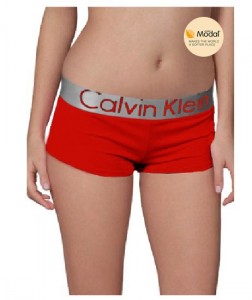 Boxer Calvin Klein Mujer Steel Modal Blateado Rojo